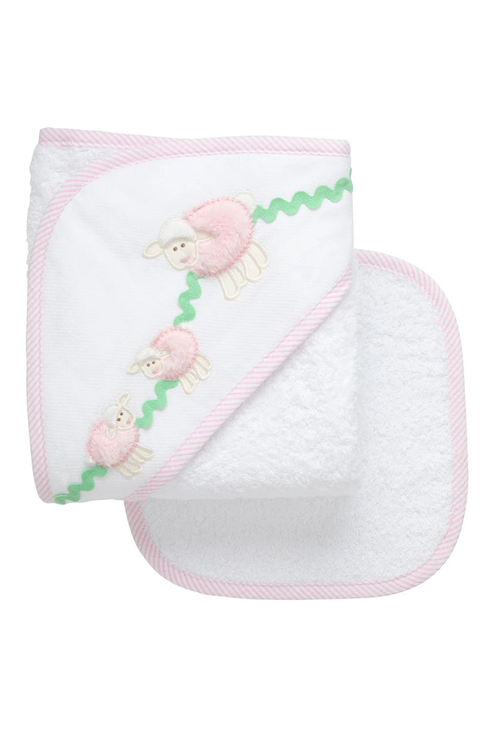 Assorted Applique Hooded Towel & Washcloth Set