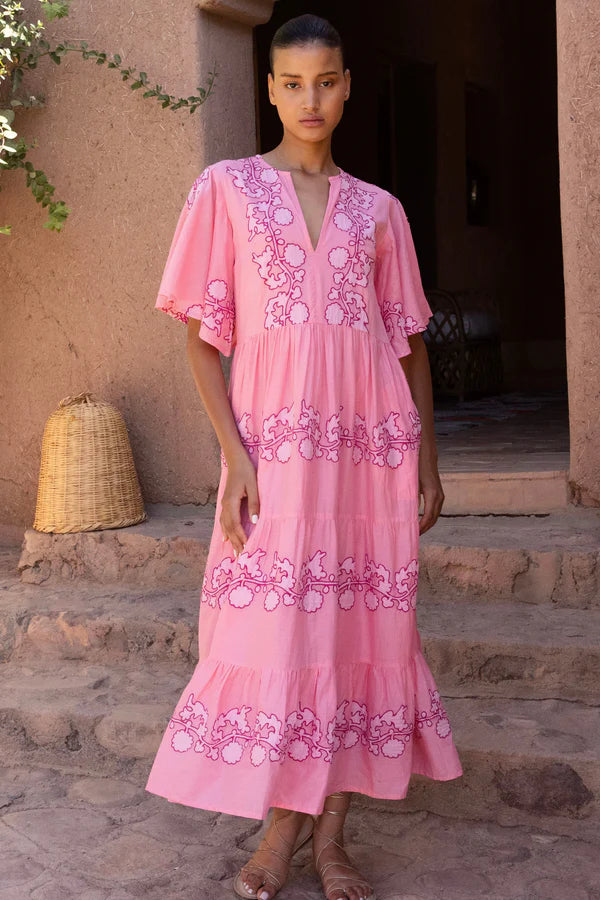 Flirty V-Neck Maxi | Tangier Pink
