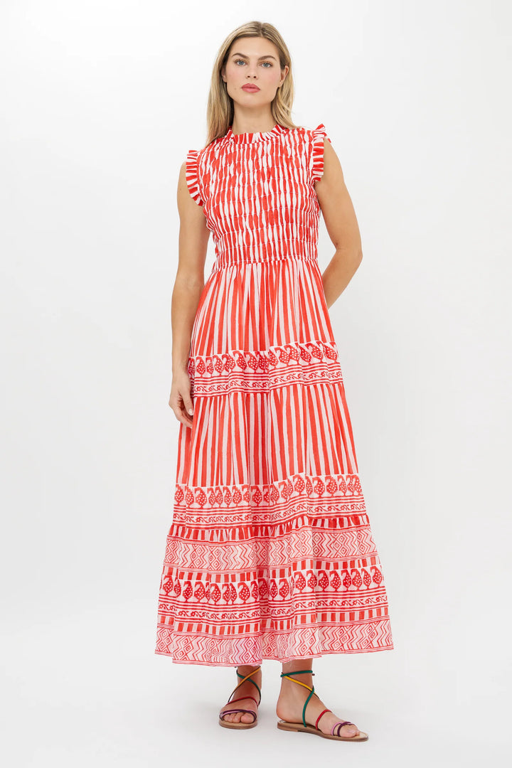 Sleeveless Smocked Maxi Dress | Santorini Red