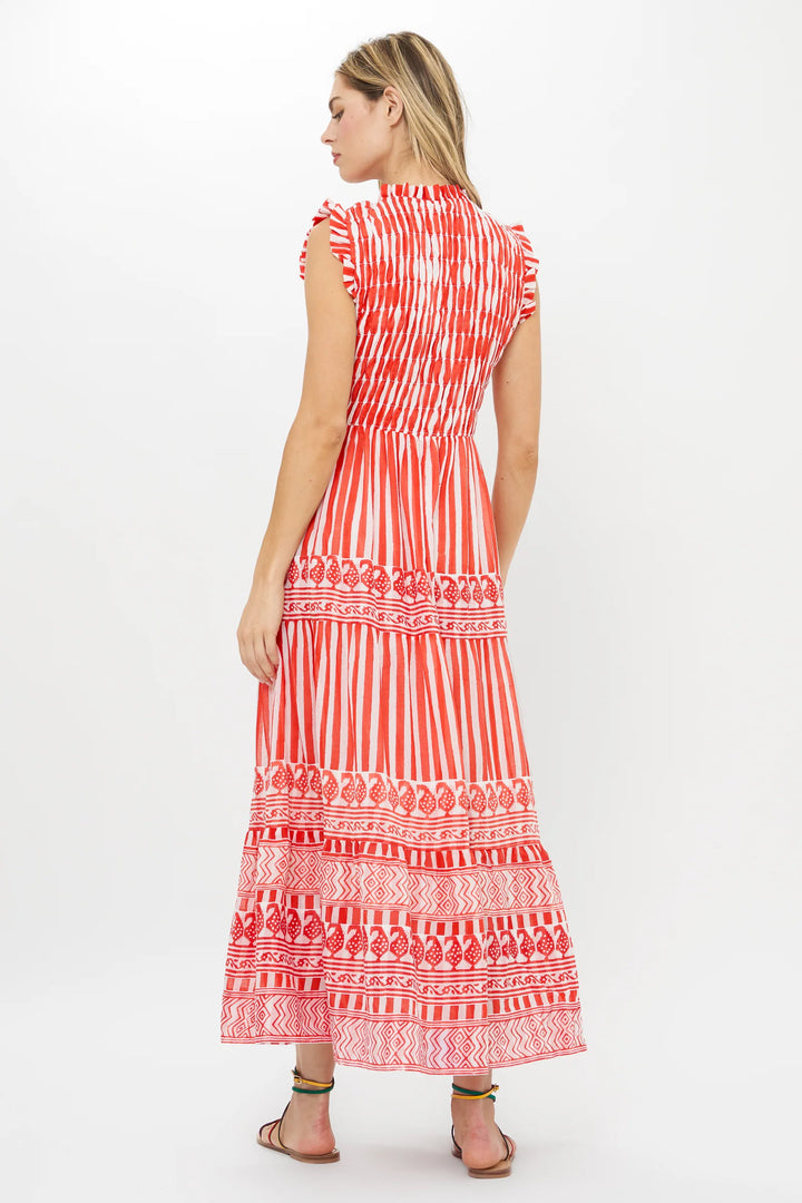 Sleeveless Smocked Maxi Dress | Santorini Red
