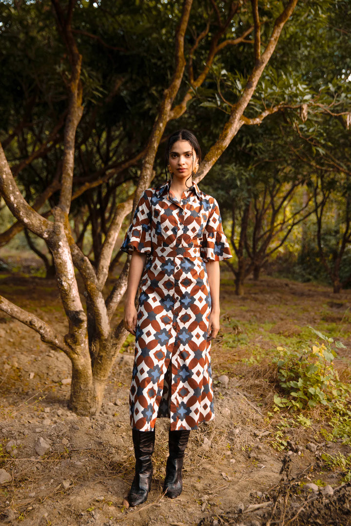 Brooke Dress | Mosaic Brown