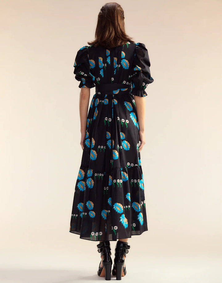 Eve Pintuck Dress | Black Multi