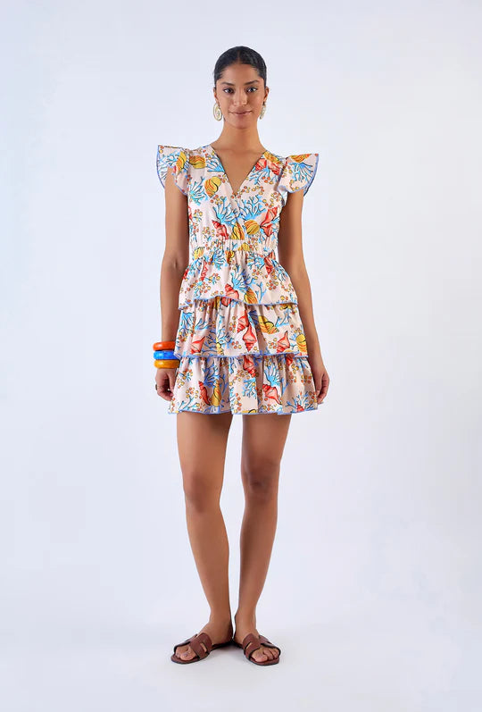 Cassie Dress | Coral Garden Blue