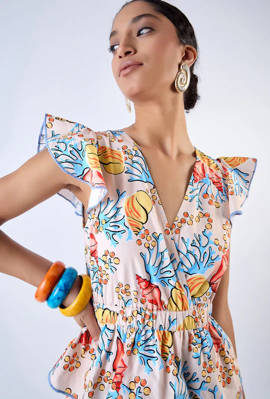 Cassie Dress | Coral Garden Blue