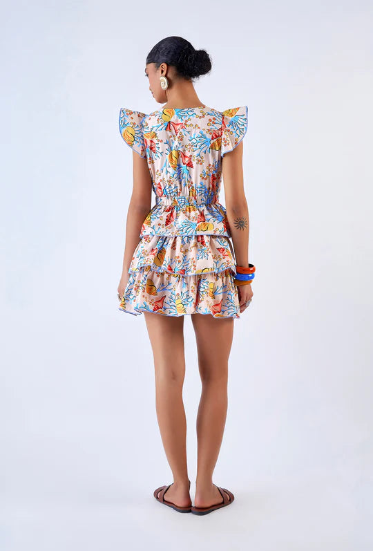 Cassie Dress | Coral Garden Blue