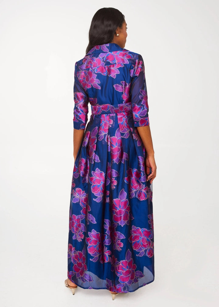 Cecilia Gown | Navy Abstract
