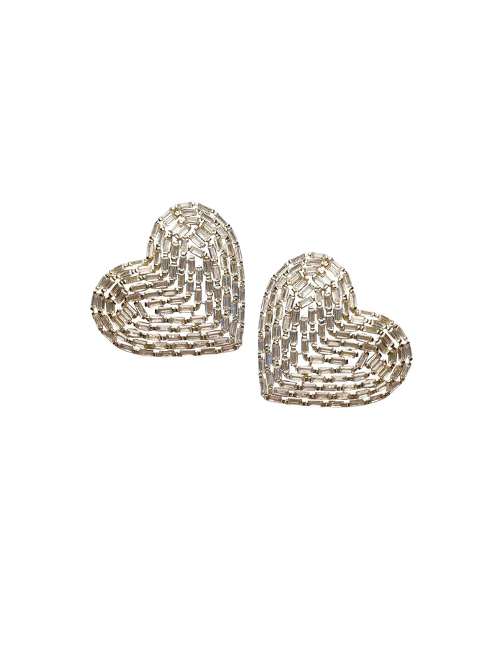 Nicola Bathie Embellished Heart Earrings