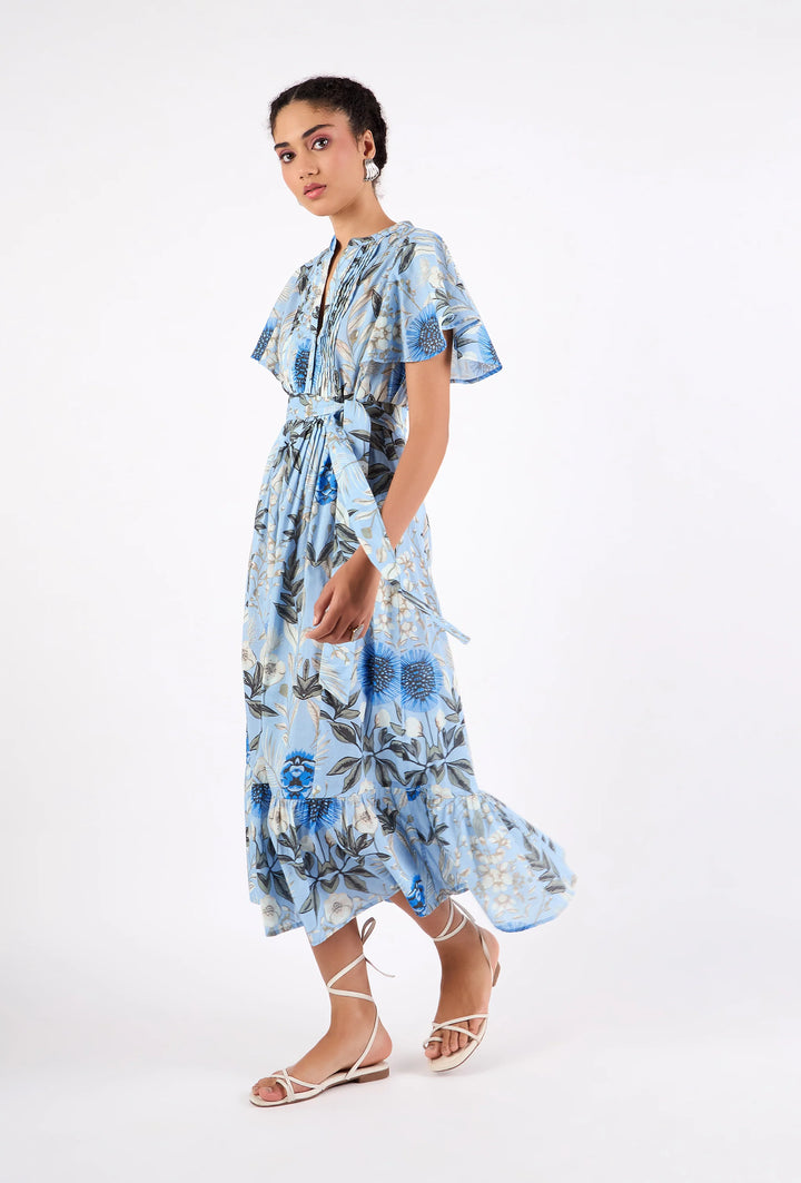 Leni Dress | Monet's Garden Blue