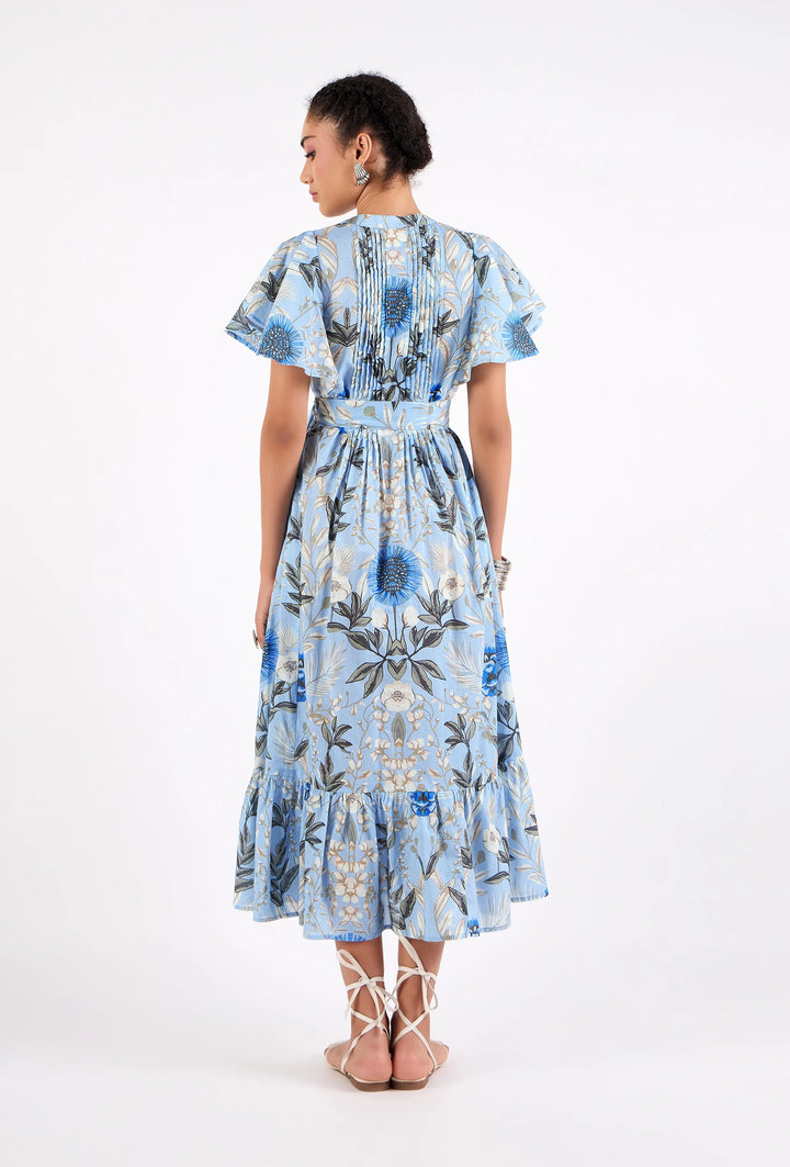 Leni Dress | Monet's Garden Blue
