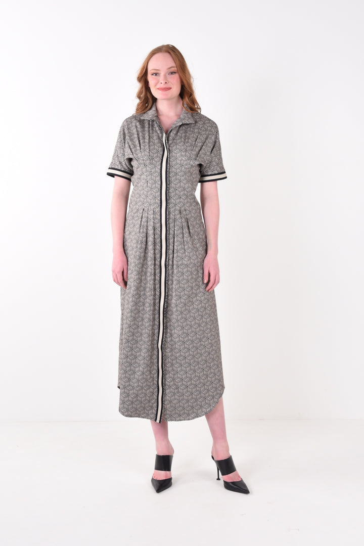 Georgia Dress | Black Tonal Monogram