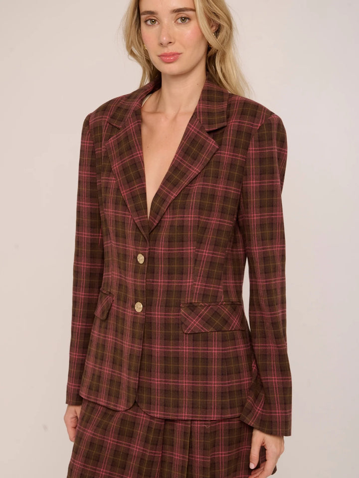 Kaye Blazer | Mocha Plaid