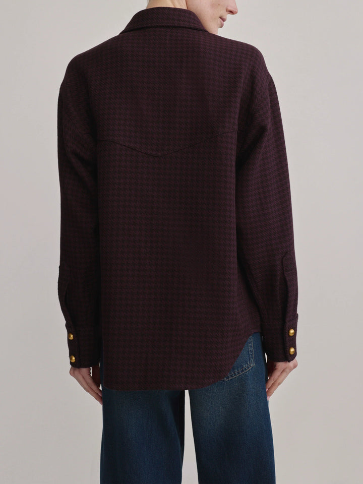 Addison Overshirt | Malbec Houndstooth
