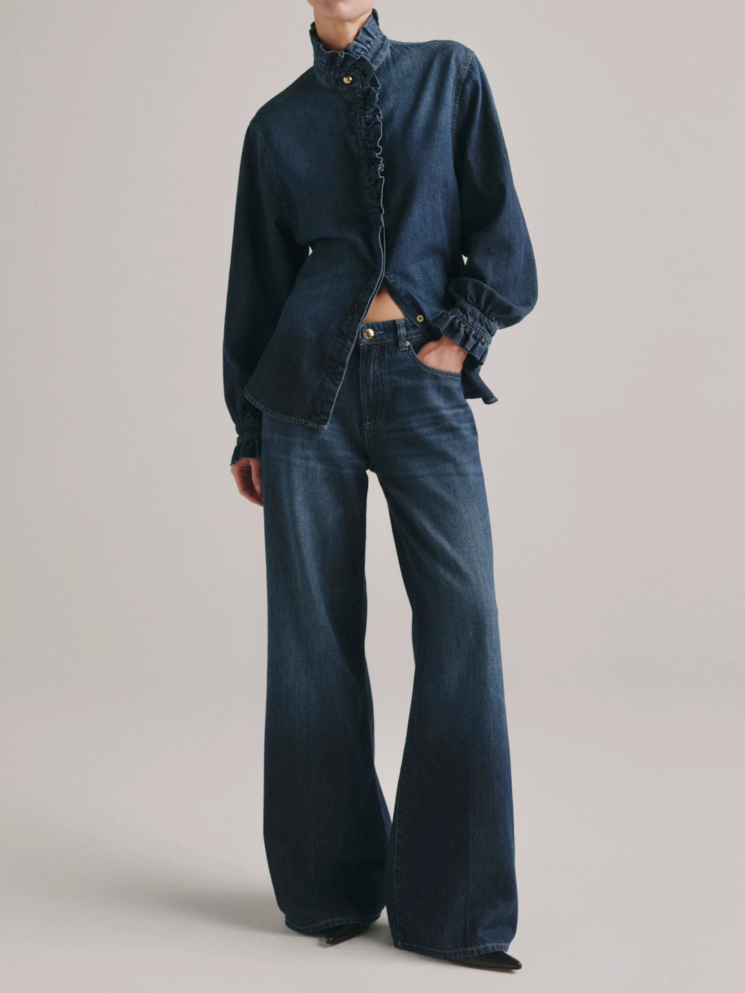 Ruffle Shirt | Fall Blue Aura