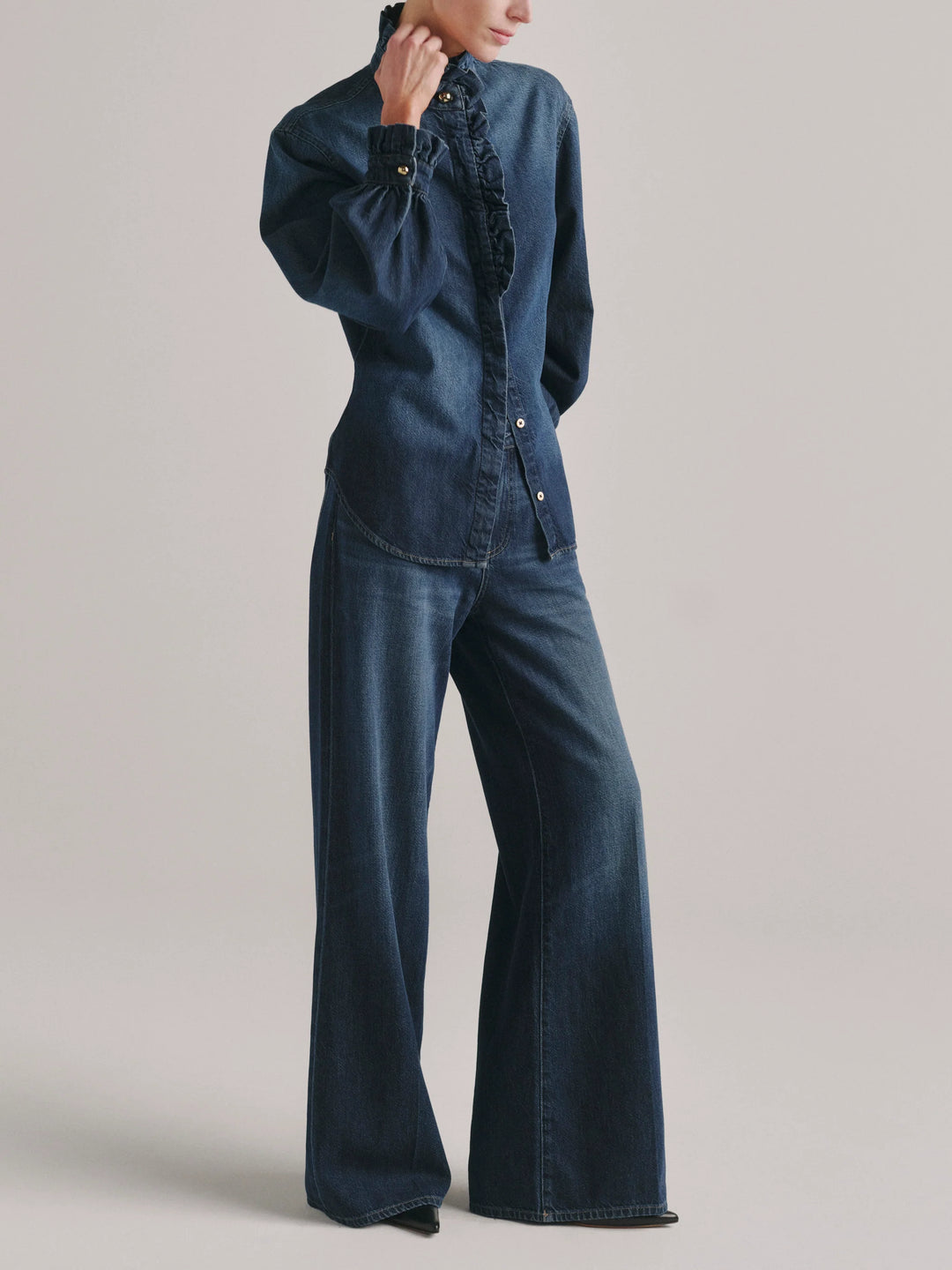 Ruffle Shirt | Fall Blue Aura