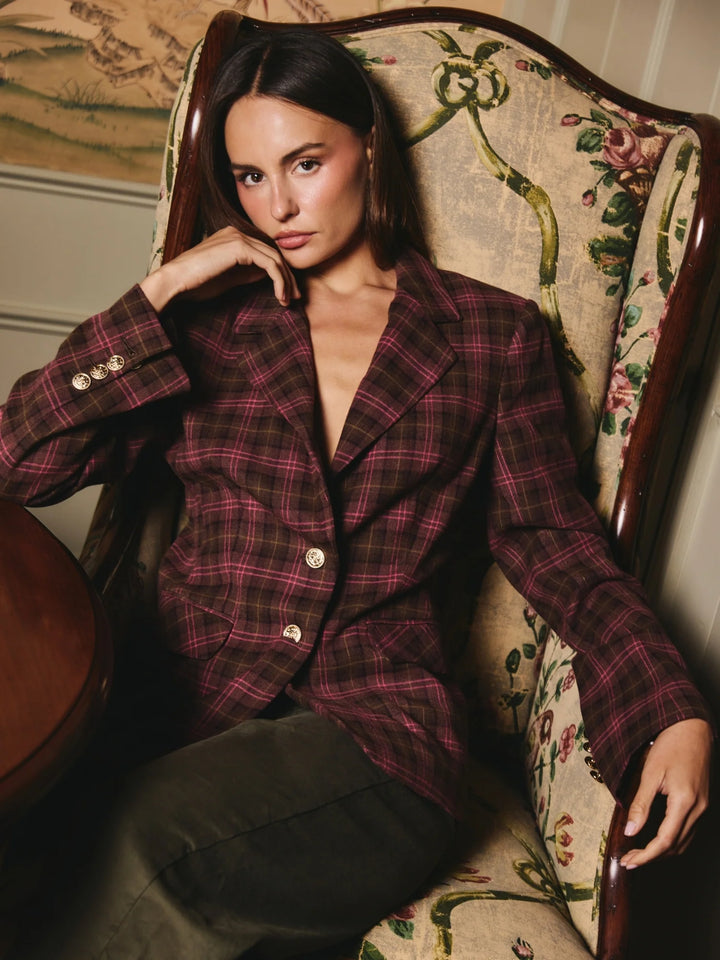 Kaye Blazer | Mocha Plaid