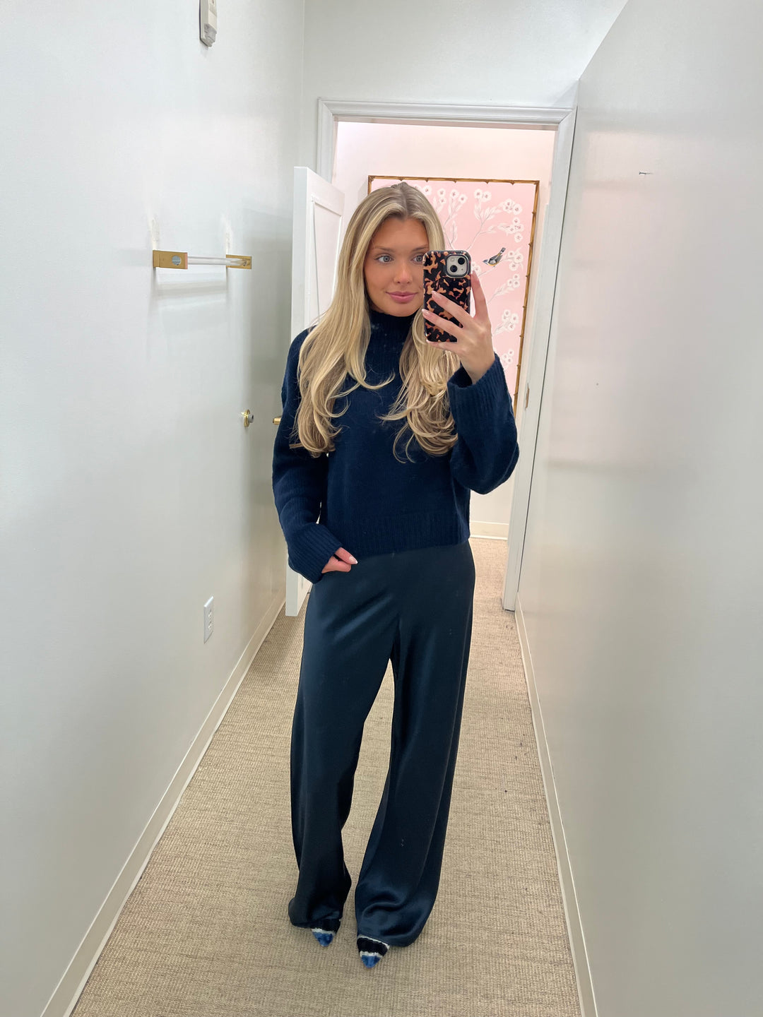 Catherine Cropped Sweater | Navy