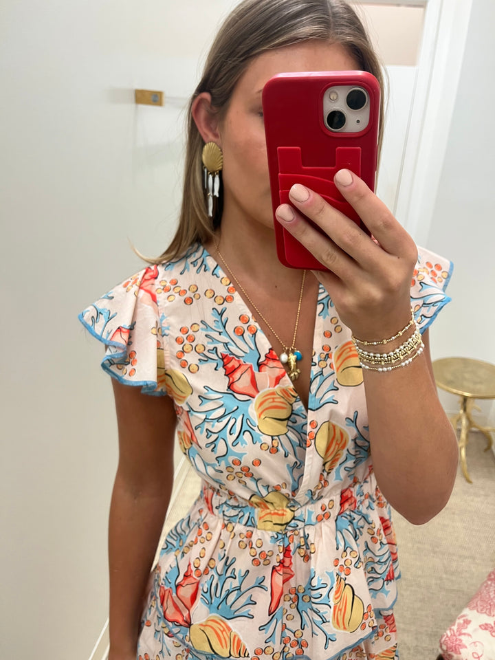 Cassie Dress | Coral Garden Blue