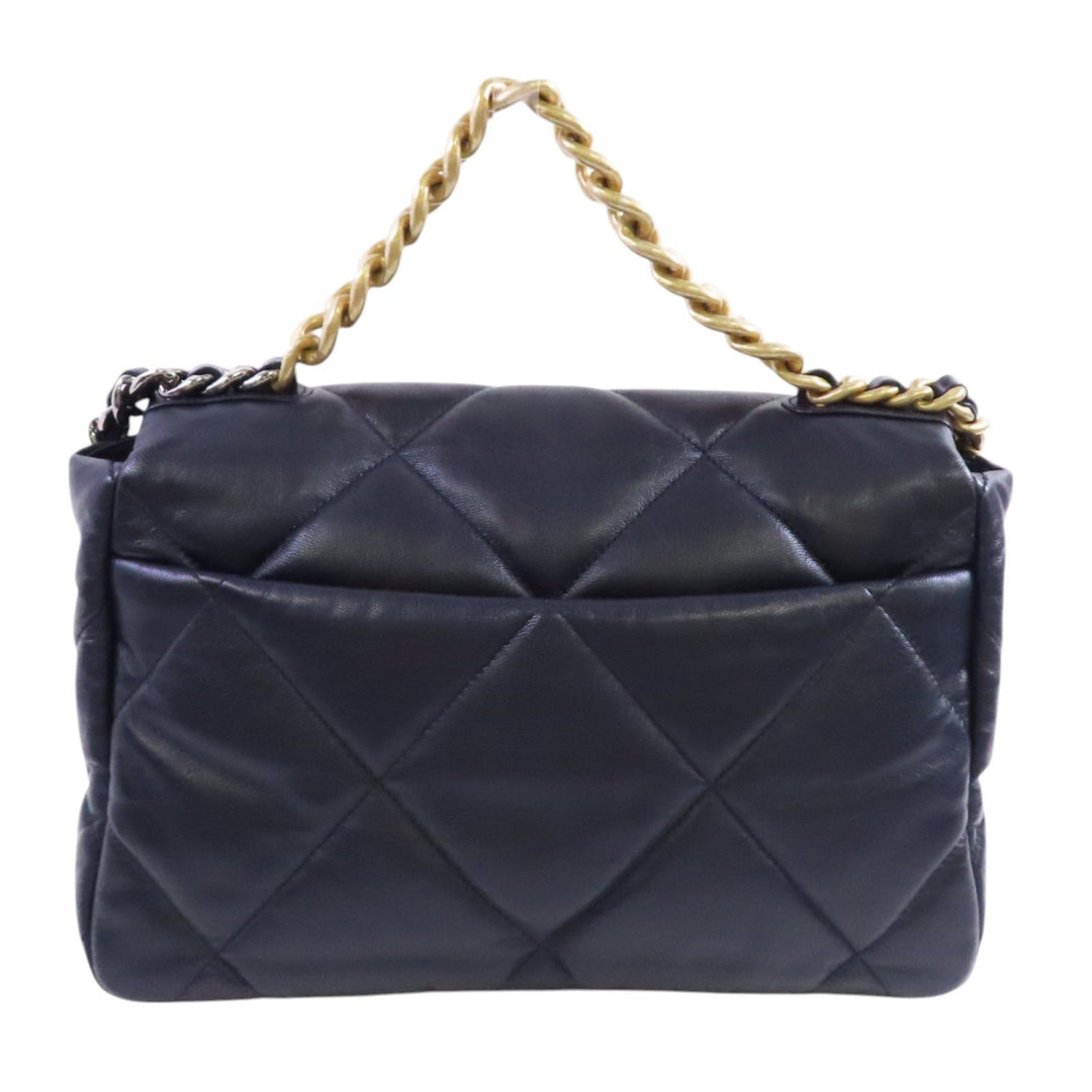 Chanel Black Sheepskin Leather 19 2-way Shoulder Bag