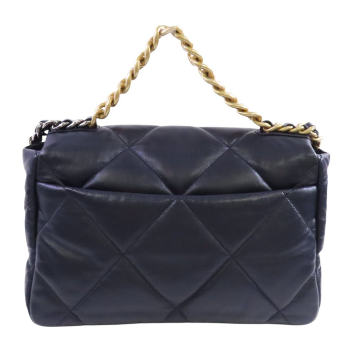 Chanel Black Sheepskin Leather 19 2-way Shoulder Bag