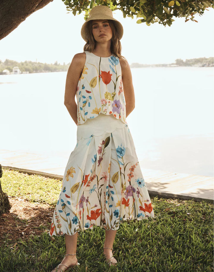 Sonata Scallop Midi Skirt | Garden Muse