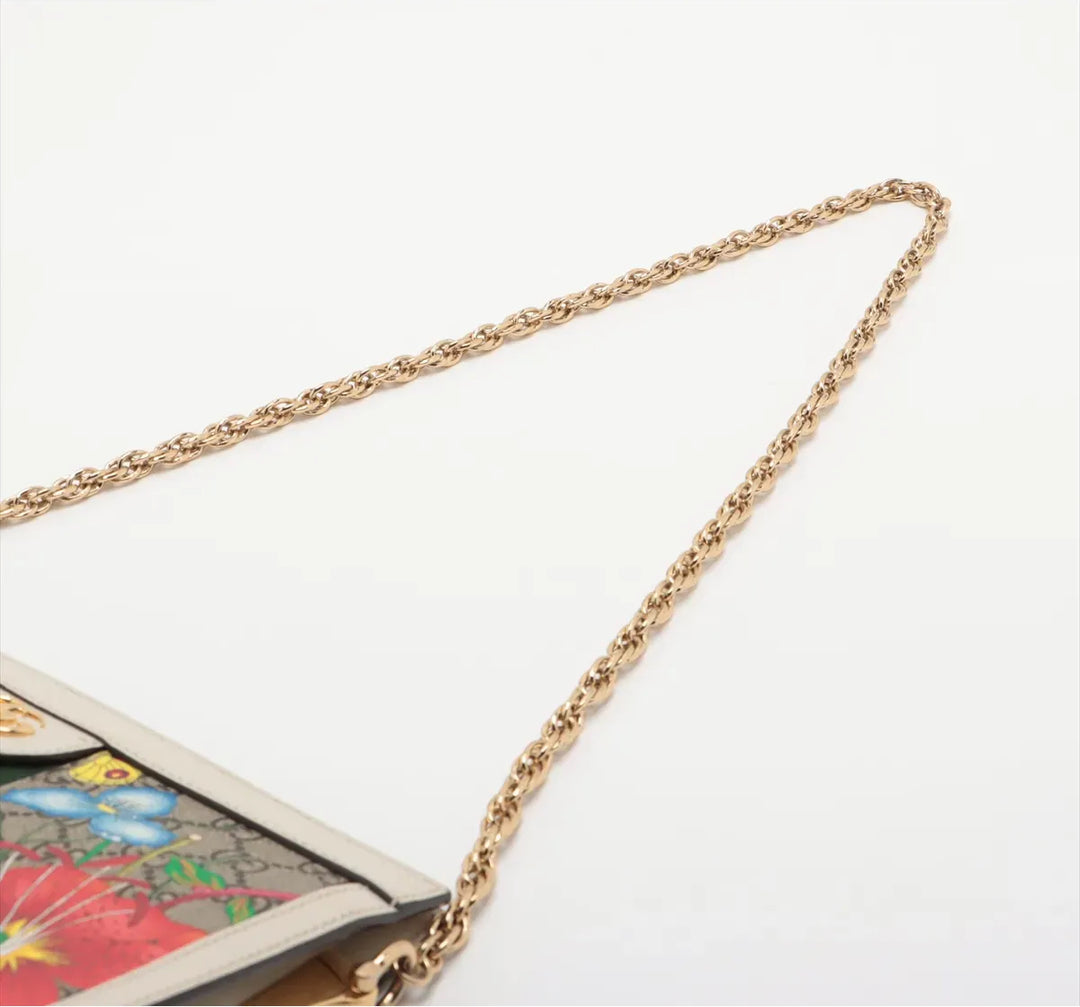 Gucci Small Ophidia Chain Shoulder Bag, GG Supreme Flora