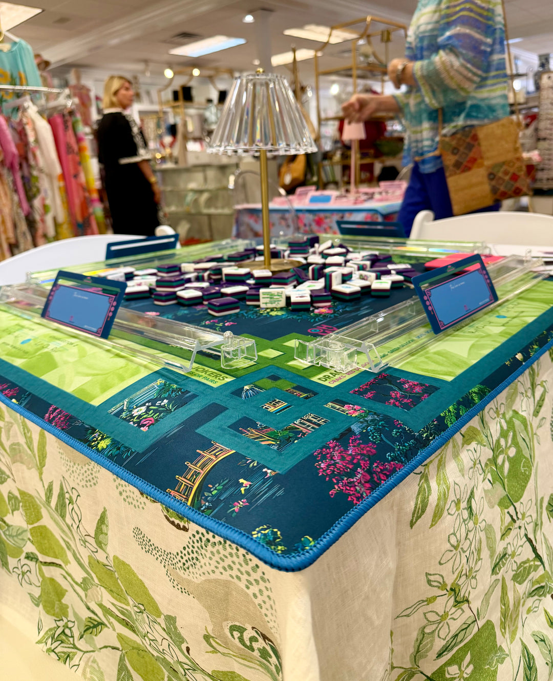 Matouk x Schumacher Mahjong Card Tablecloth 58x58