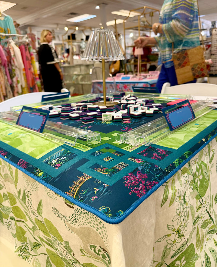 Matouk x Schumacher Mahjong Card Tablecloth 58x58