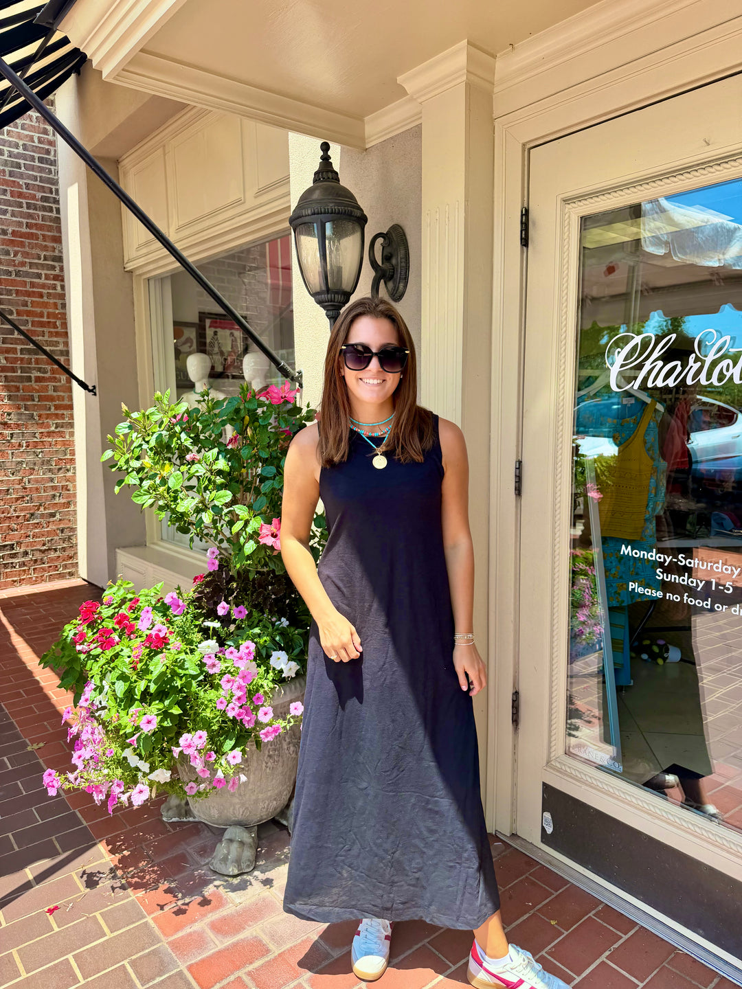 Slub Sleeveless Maxi Dress with Pockets | +Colors