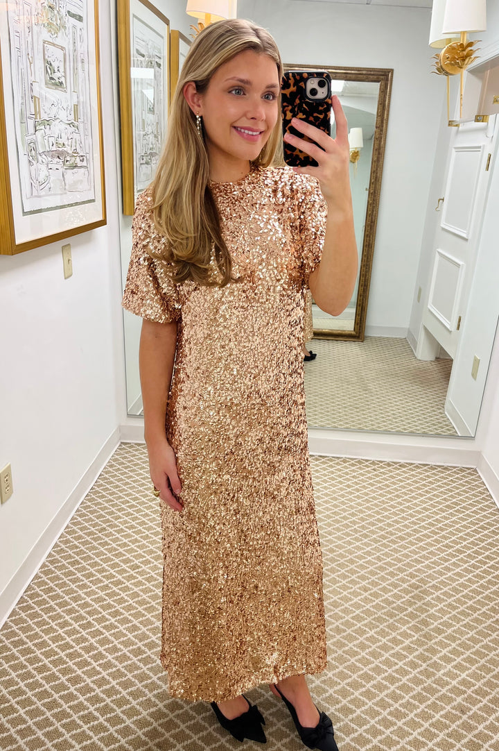 Gwenyth Dress | Gold Sequins