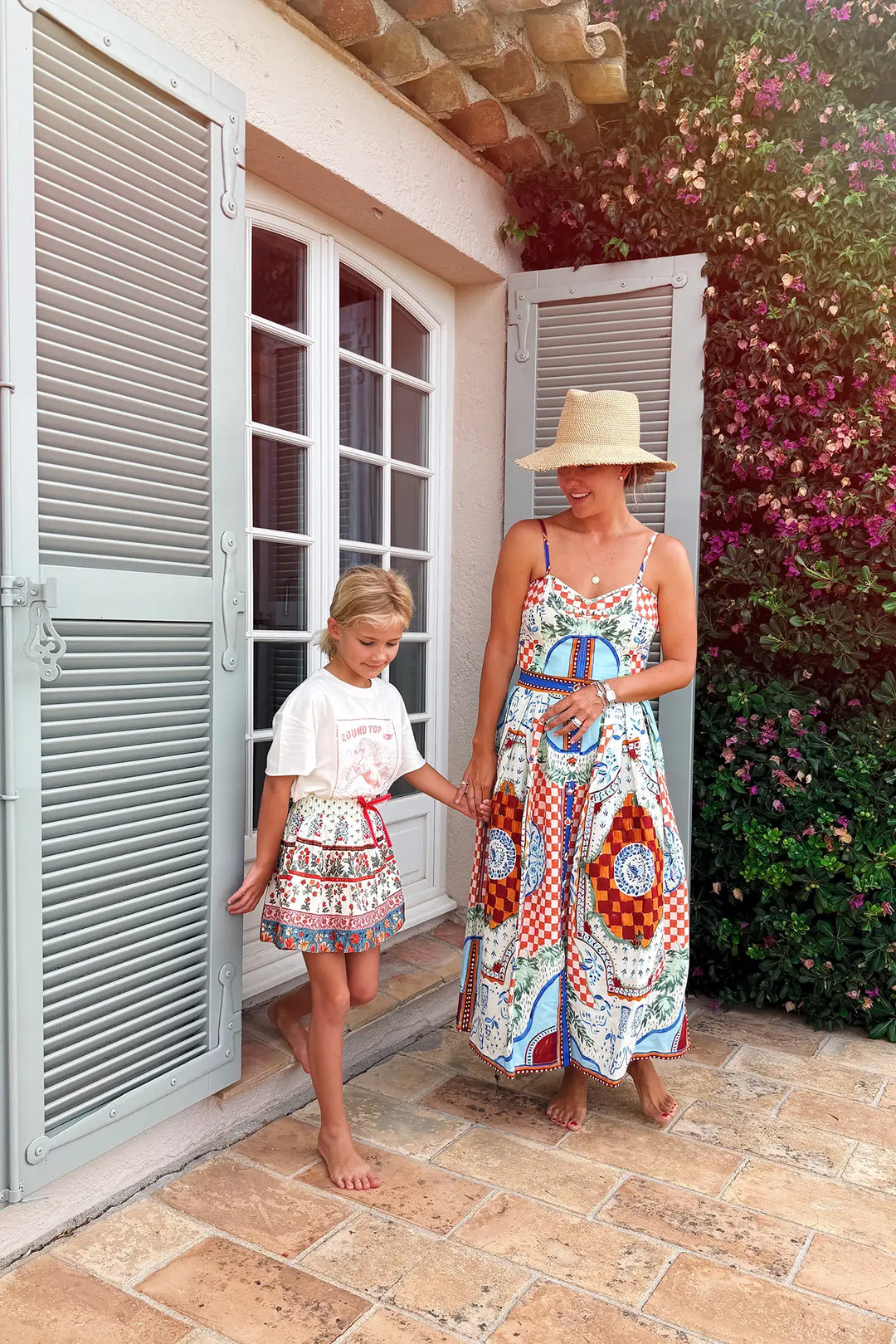 Girl's Shepherd Skirt | Fall Floral Cream