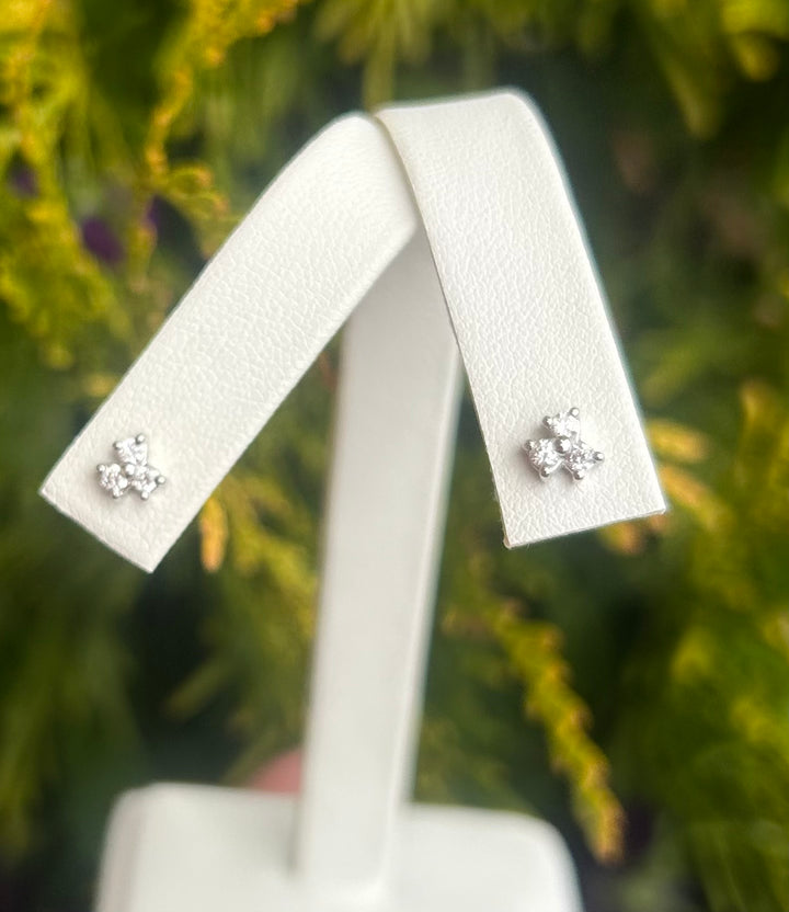14kt Diamond Flower Stud Earrings