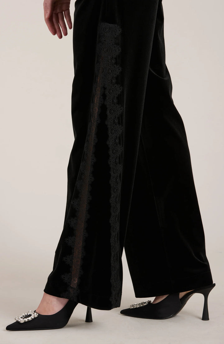 Toby Velvet and Lace Pant | Black