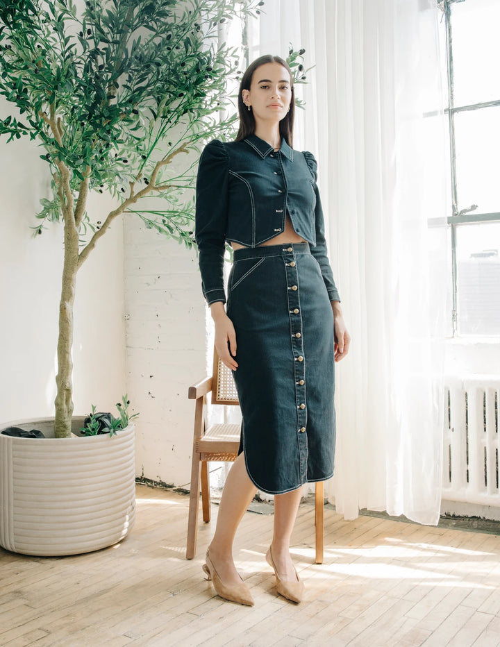 Apolline Midi Skirt | Pagent Blue