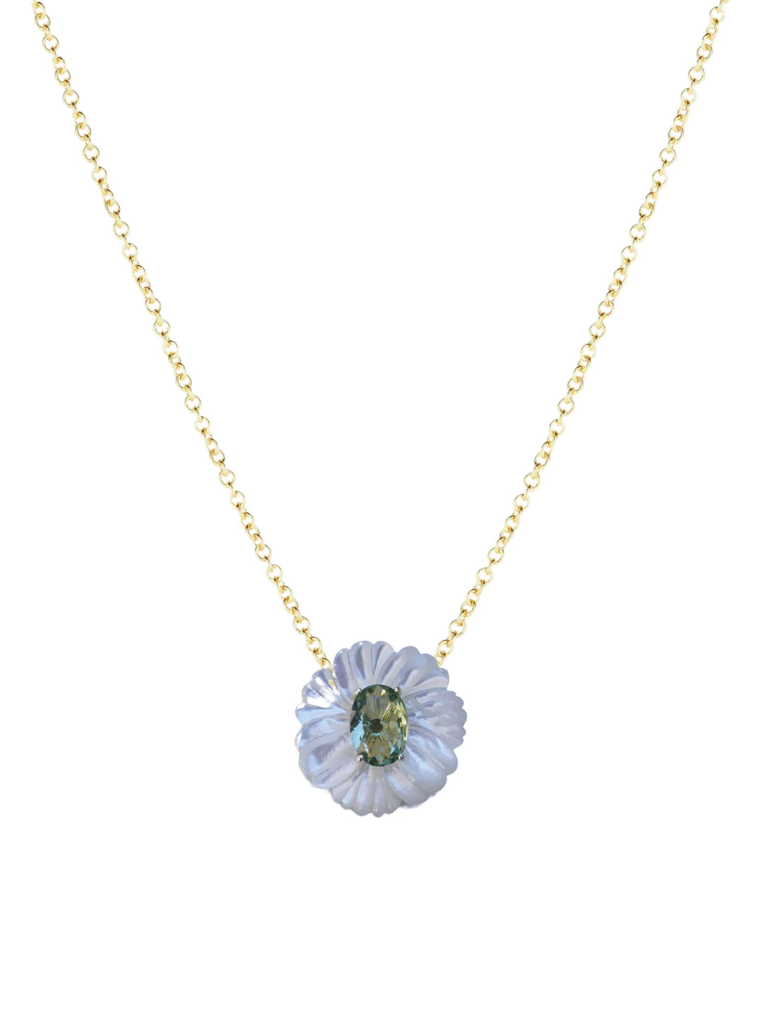 Nicola Bathie Mother of Pearl + Sage Necklace