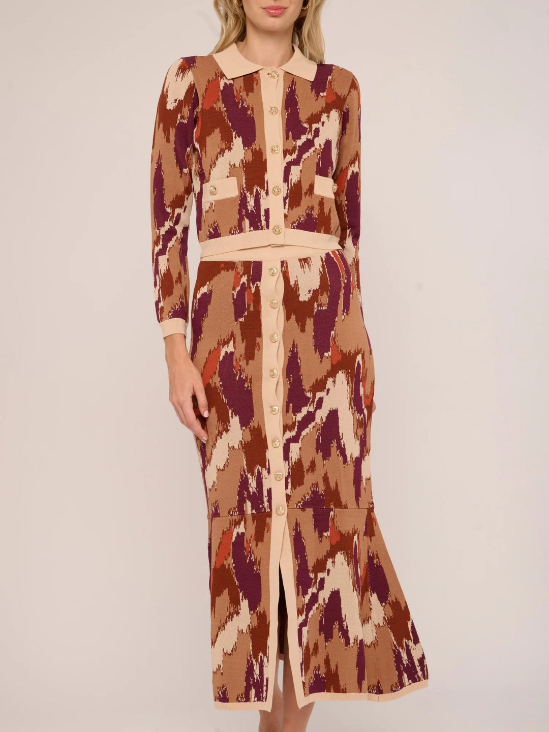 Mel Skirt | Amber Print Knit