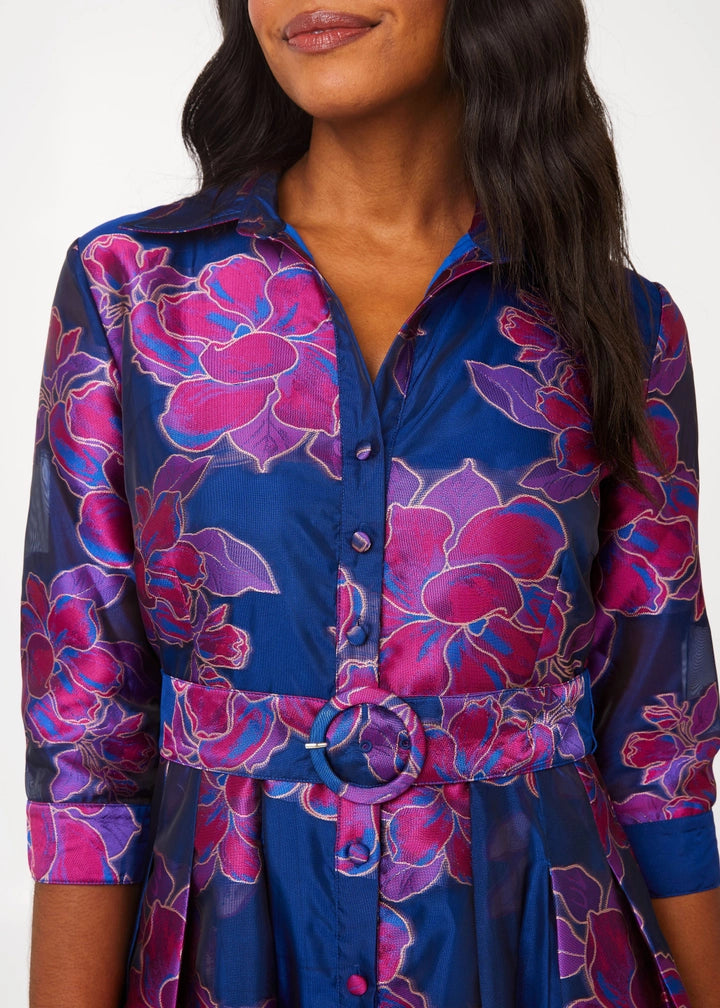 Cecilia Gown | Navy Abstract