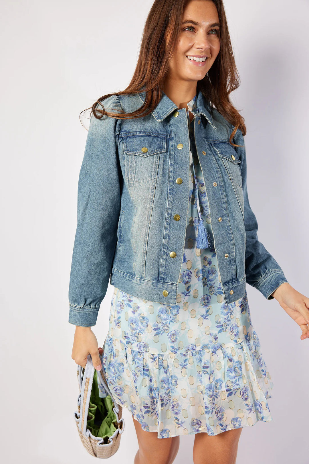 Puff Sleeve Denim Jacket | Blue Denim