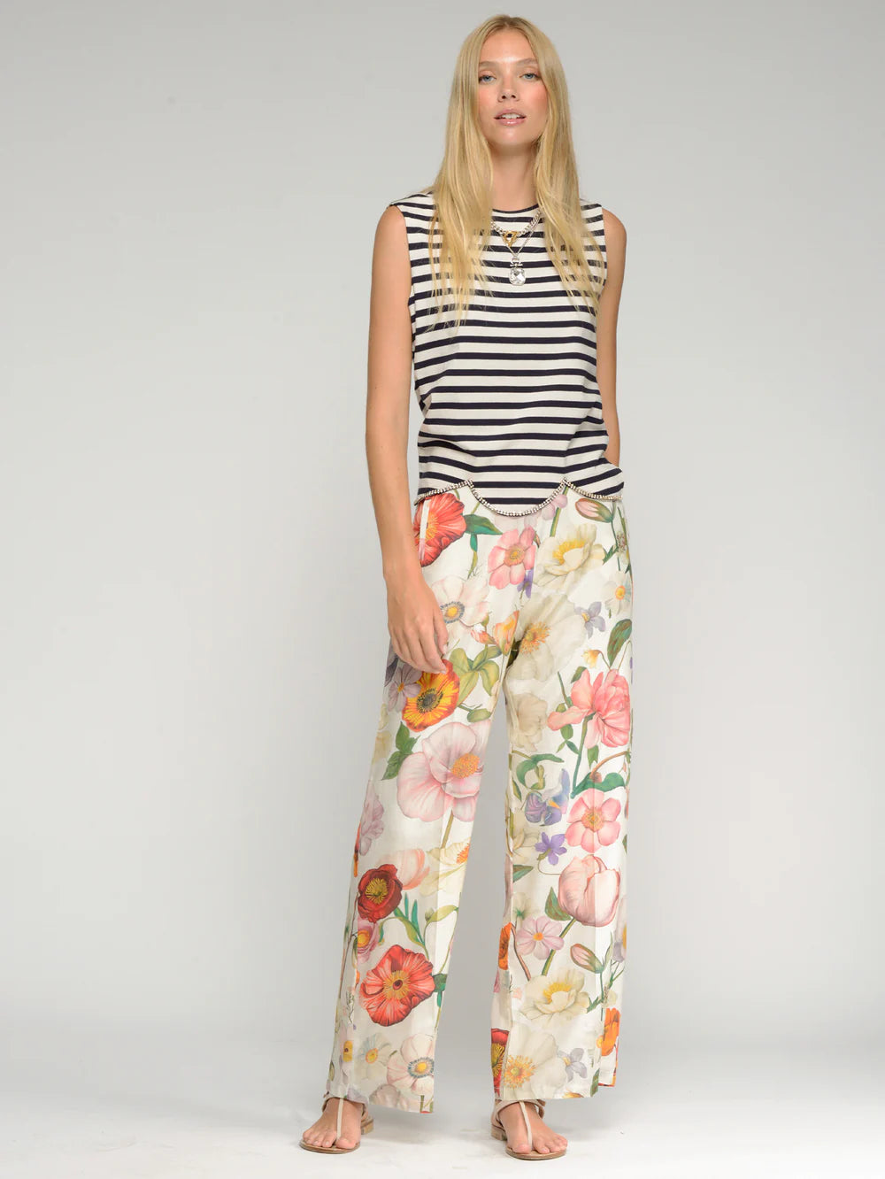 Floral Print Trousers | Multi