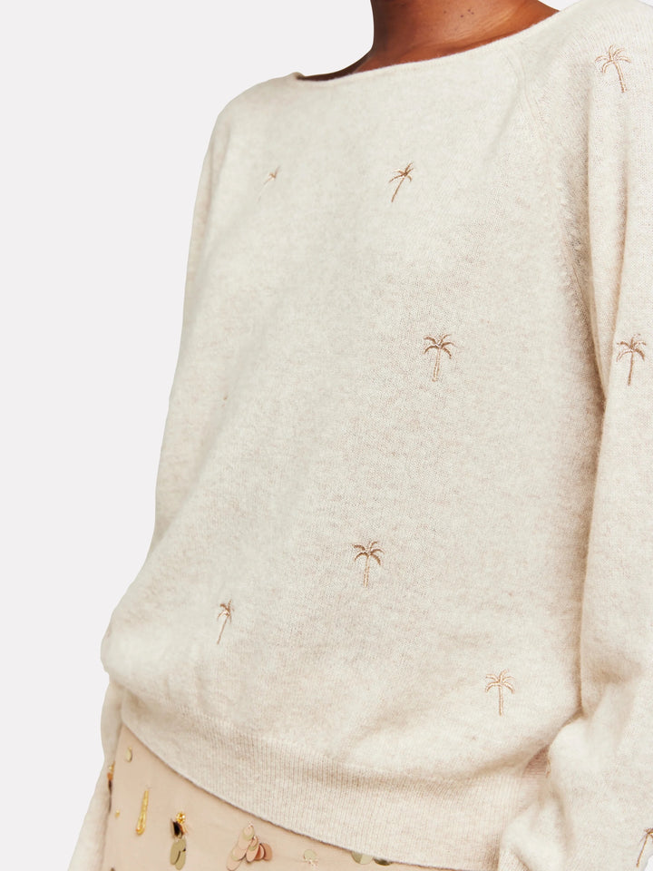 Embroidery Palm Twist Boat Neck | Cygnet
