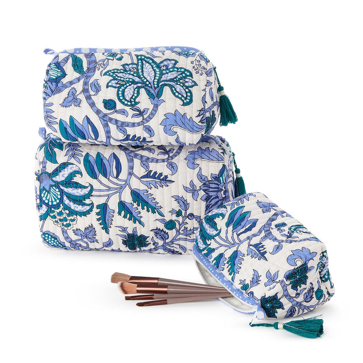 Floral Pouches | Blue/White