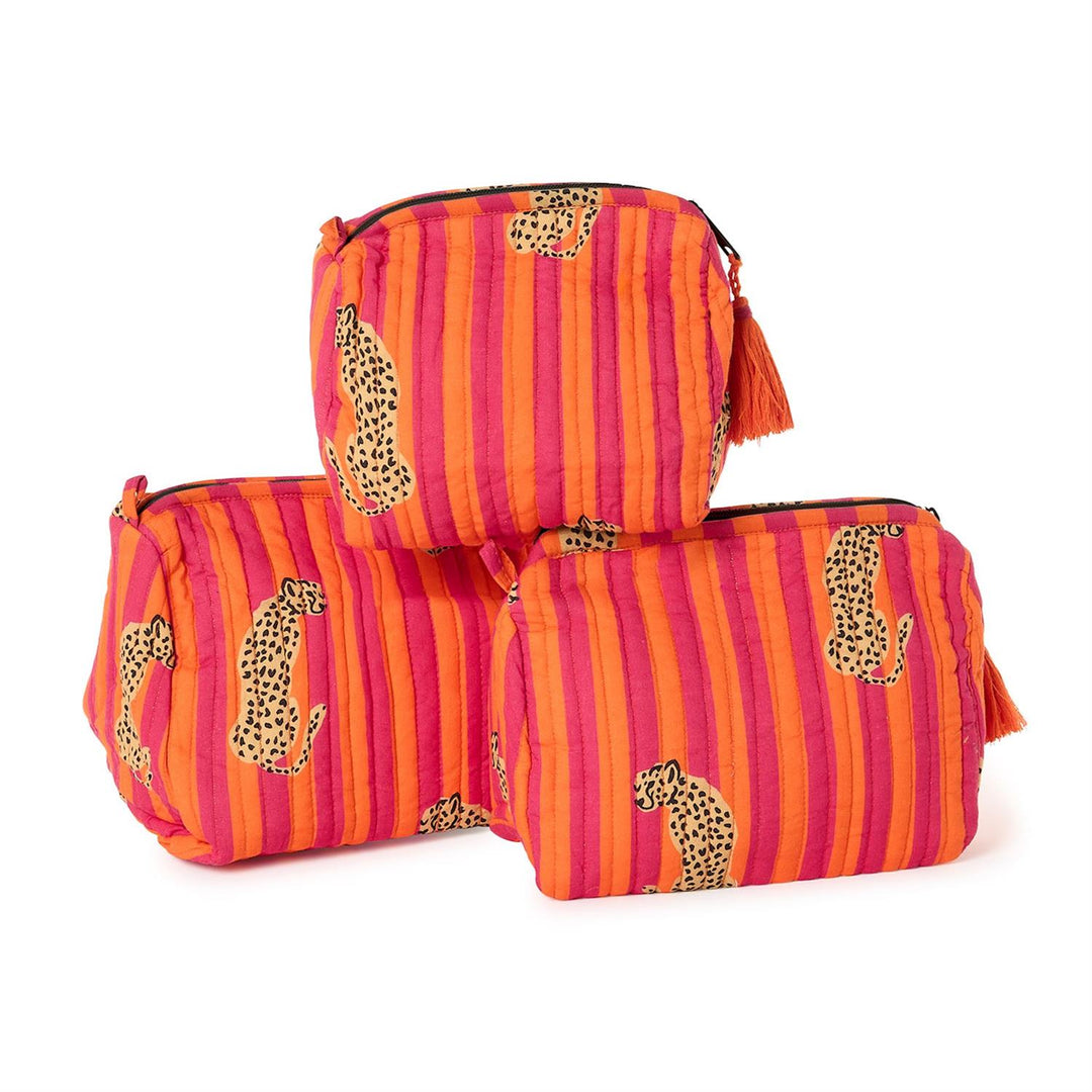 Pink Stripe Cheetah Pouches | + Sizes