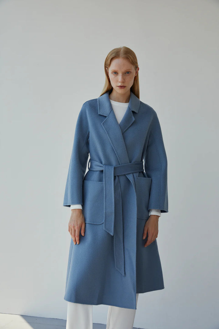 The Classic Wrap Coat | Light Blue