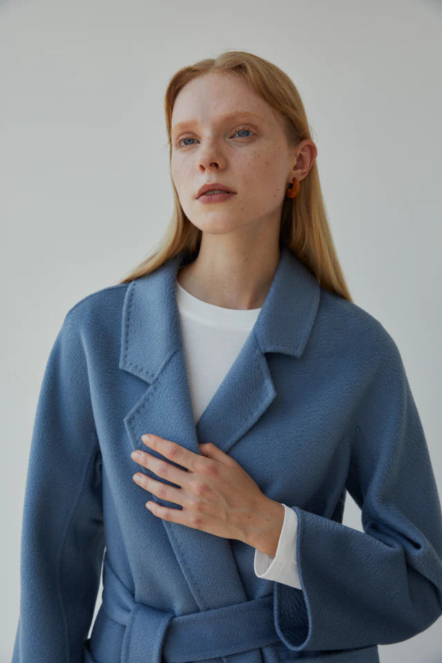 The Classic Wrap Coat | Light Blue