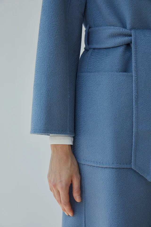 The Classic Wrap Coat | Light Blue