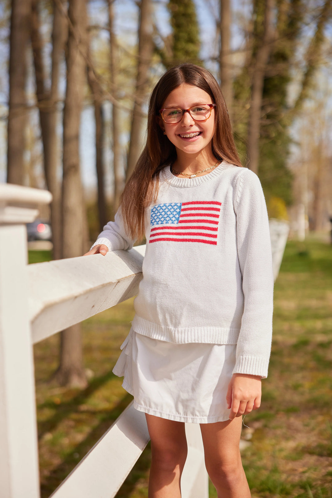 Kid's Classic White Flag Sweater