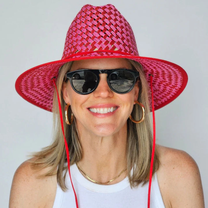 Lifeguard Hat | Red & Pink