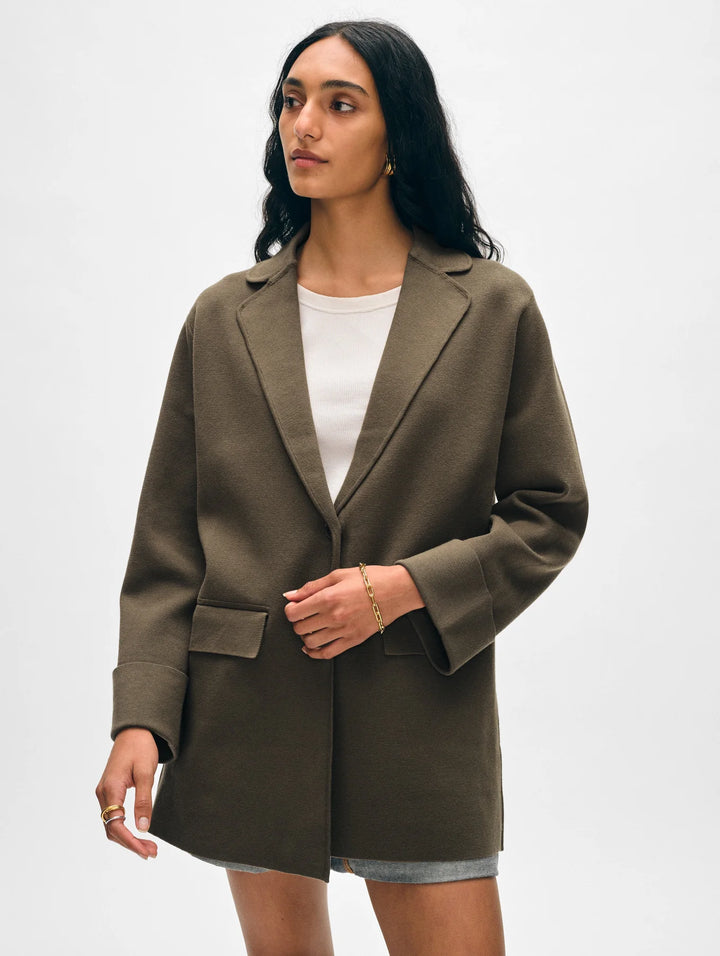 Superfine Organic Cotton Blazer | Dark Sage