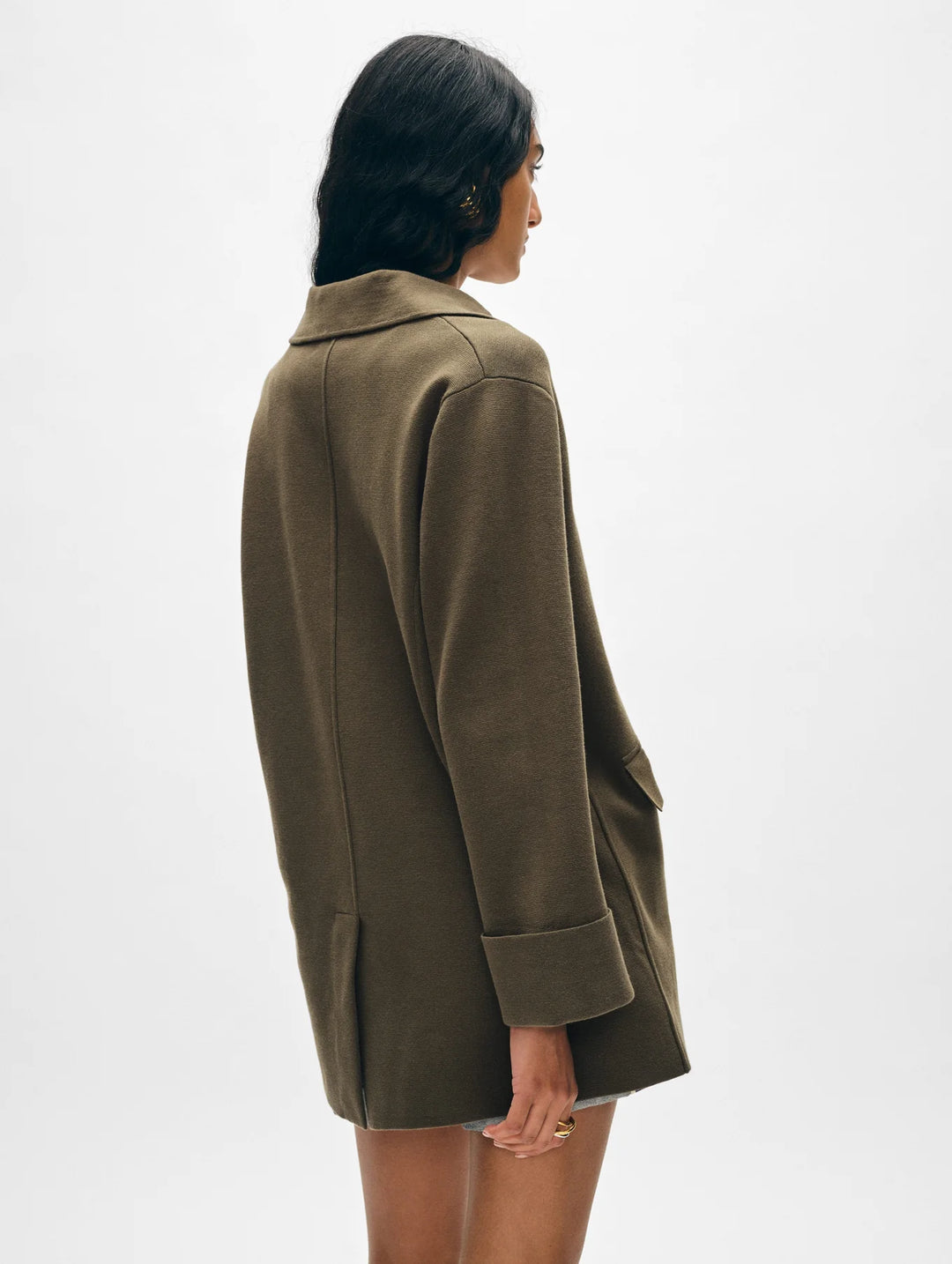 Superfine Organic Cotton Blazer | Dark Sage