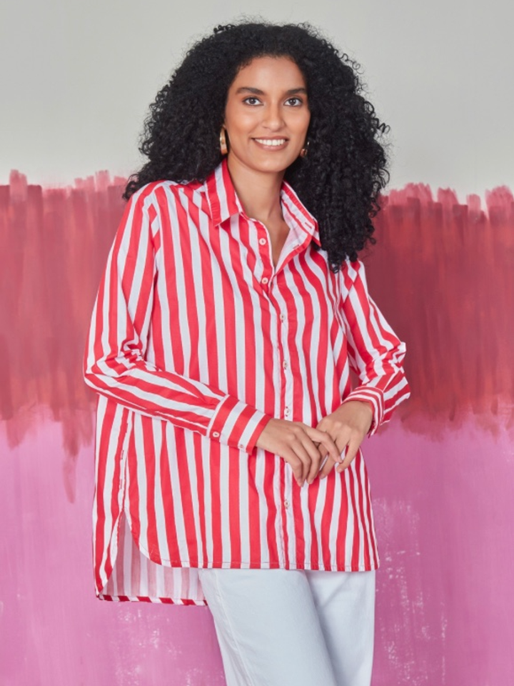 Crispy Natal Blouse | Red Stripes