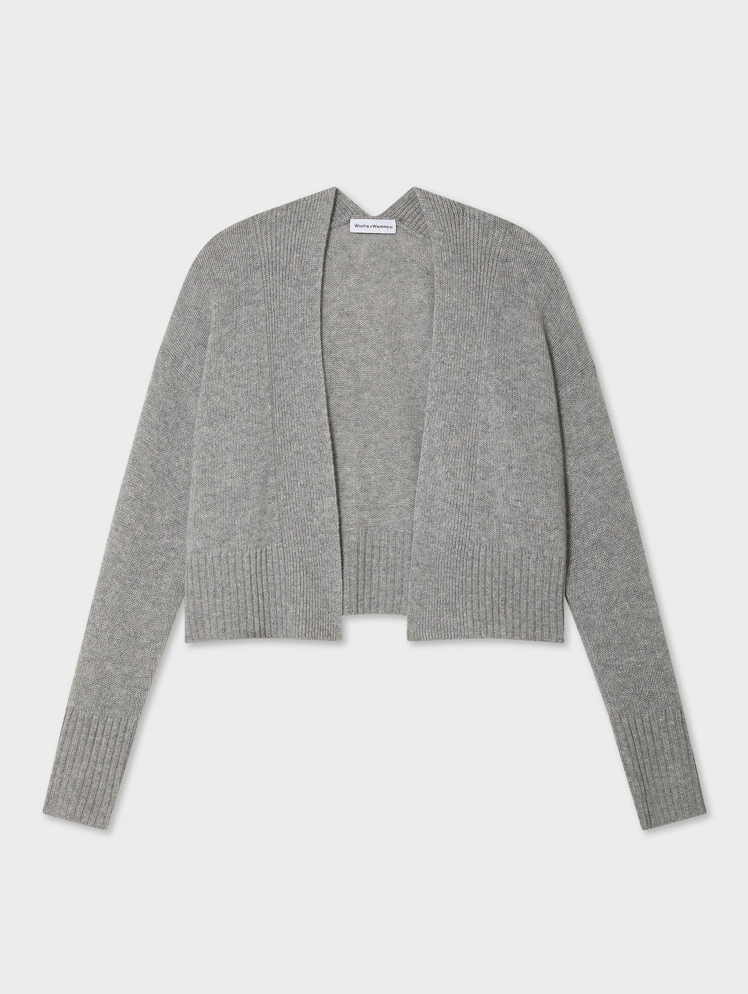 Cashmere Open-Front Cardigan | Grey Heather